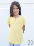 Girls-Tangled V-Neck Basics, Yellow