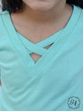 Girls-Tangled V-Neck Basics, Mint