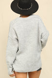 Grey Plush Pullover Sweater