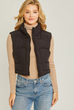 CROPPED PUFFER VEST W/ POCKETS