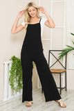 Ribbed Black Overalls
