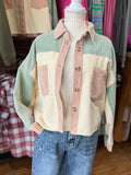 COLOR BLOCK VINTAGE WASHED JACKET