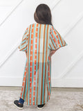 Girls-Squash Blossom Turquoise Serape Kimono