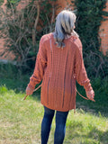 Rust Orange V-Neck Pullover