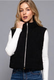 Black-FUR LINED CORDUROY PUFFER VEST