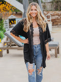 Sparrow Lace Kimono Cardigan-Black