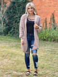 Coffee Open Front Cardigan