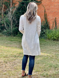 White Open Front Button Cardigan