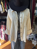 Oversized Button Down Top-Ivory