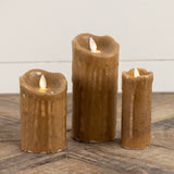 2X5" MOVING FLAME BEIGE PILLAR CANDLE
