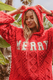 MERRY Cable Knit Hooded Sweater