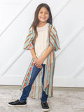 Girls-Squash Blossom Turquoise Serape Kimono