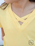 Girls-Tangled V-Neck Basics, Yellow