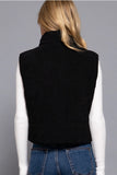 Black-FUR LINED CORDUROY PUFFER VEST