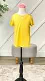 Girls-Tangled V-Neck Basics, Yellow