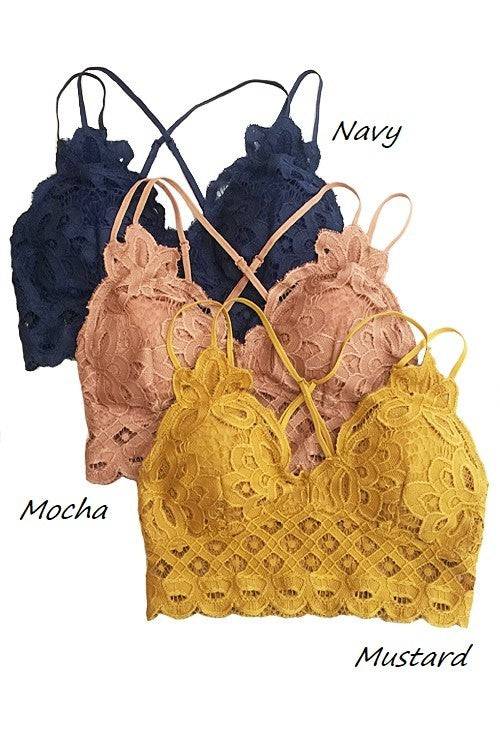 Crochet Lace Bralette-Navy - Country Faith Boutique