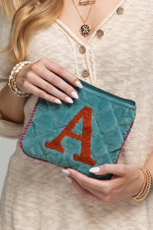 Embroidered Initial Hand Bag