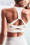 Cross Back Athletic Bra-White - Country Faith Boutique