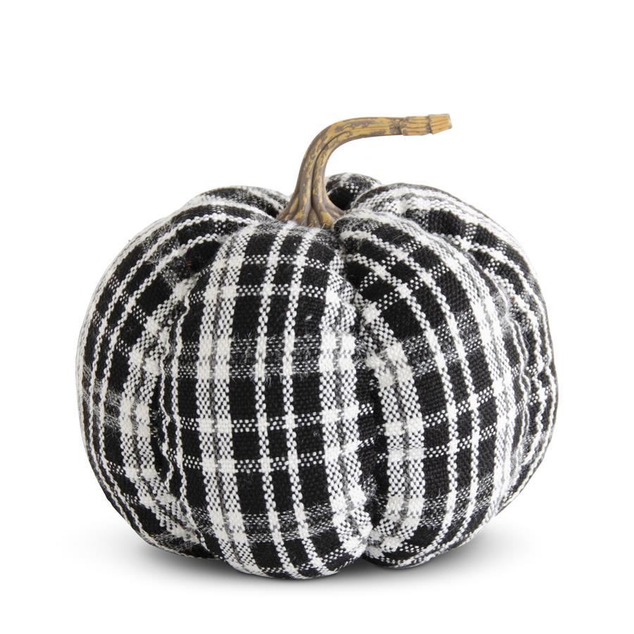 8" Black & White Plaid Pumpkin - Country Faith Boutique