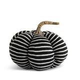 7" B& W Striped Fabric Pumpkin