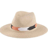 Summer Hat with Stripe Accent - Country Faith Boutique