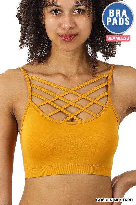 SEAMLESS TRIPLE CRISS-CROSS PADDED BRALETTE - Country Faith Boutique