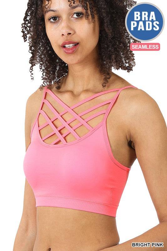 SEAMLESS TRIPLE CRISS-CROSS PADDED BRALETTE - Country Faith Boutique