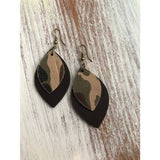 Leather Cork Layered Petal Earrings - Country Faith Boutique