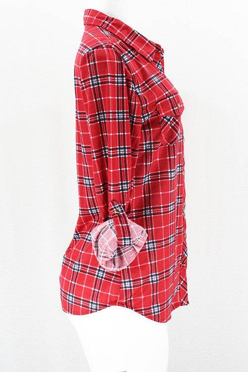 The Patty Plaid Top - Country Faith Boutique