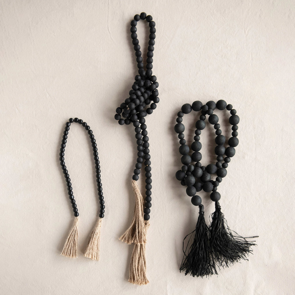 BLACK WOOD BEAD GARLAND - Country Faith Boutique