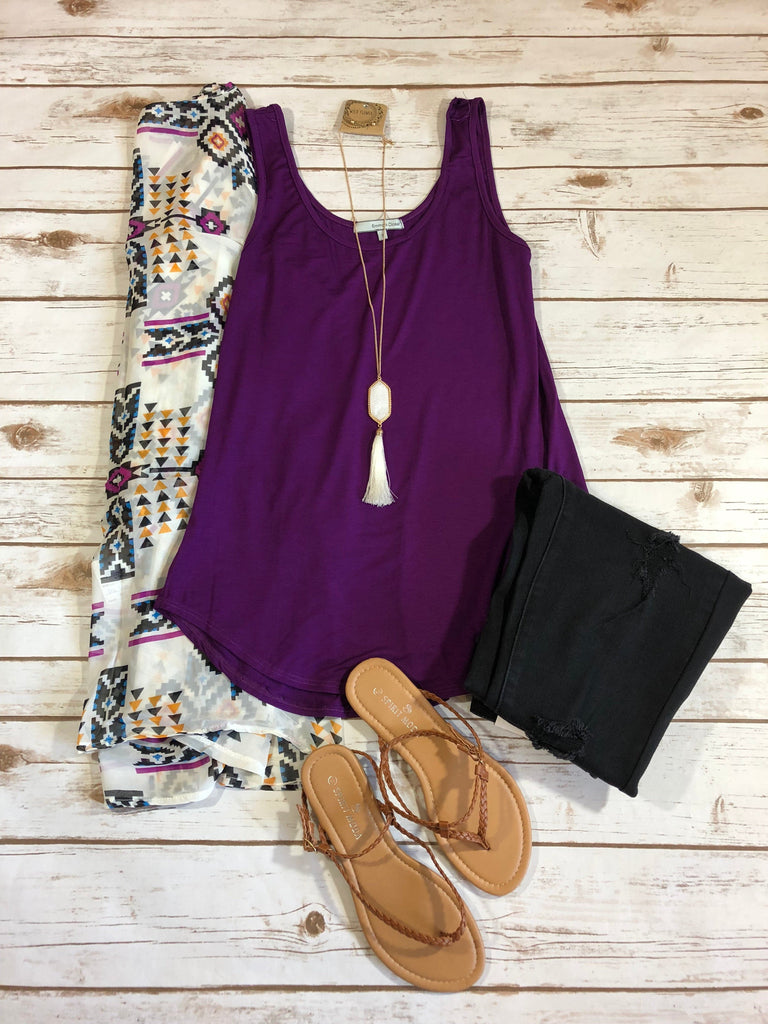 Trust In Me Tank- Purple - Country Faith Boutique