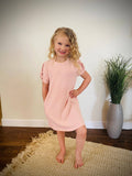 GIRLS Blush Knotted Dress - Country Faith Boutique