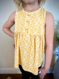 GIRLS Yellow Floral Tank Top - Country Faith Boutique