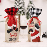 Santa Stops Here Wine Bottle Bags