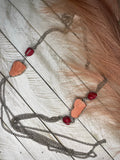 SILVER/CORAL STONE CHAIN NECKLACE - Country Faith Boutique