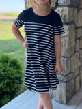 GIRLS-Striped T-Shirt Dress - Country Faith Boutique