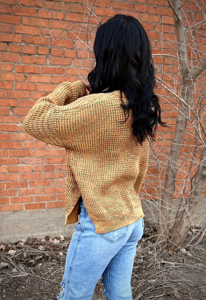 Stay A While Mustard Sweater