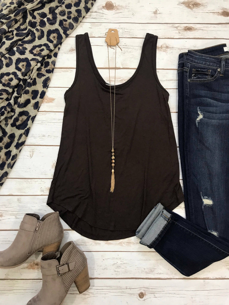 Trust In Me Tank-Brown - Country Faith Boutique