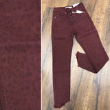 Burgundy Cheetah Cropped KanCans - Country Faith Boutique