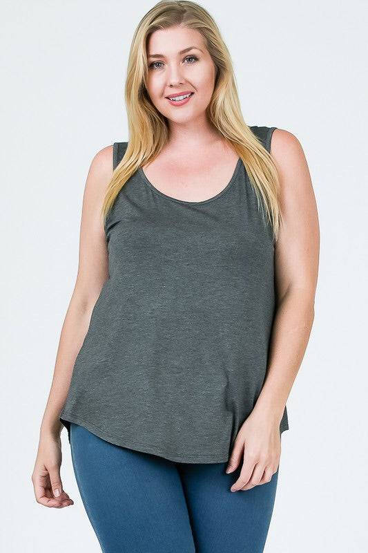Trust In Me Tank-Charcoal Grey - Country Faith Boutique