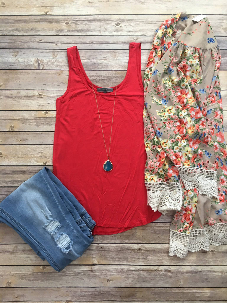 Trust in Me Tank-Red - Country Faith Boutique