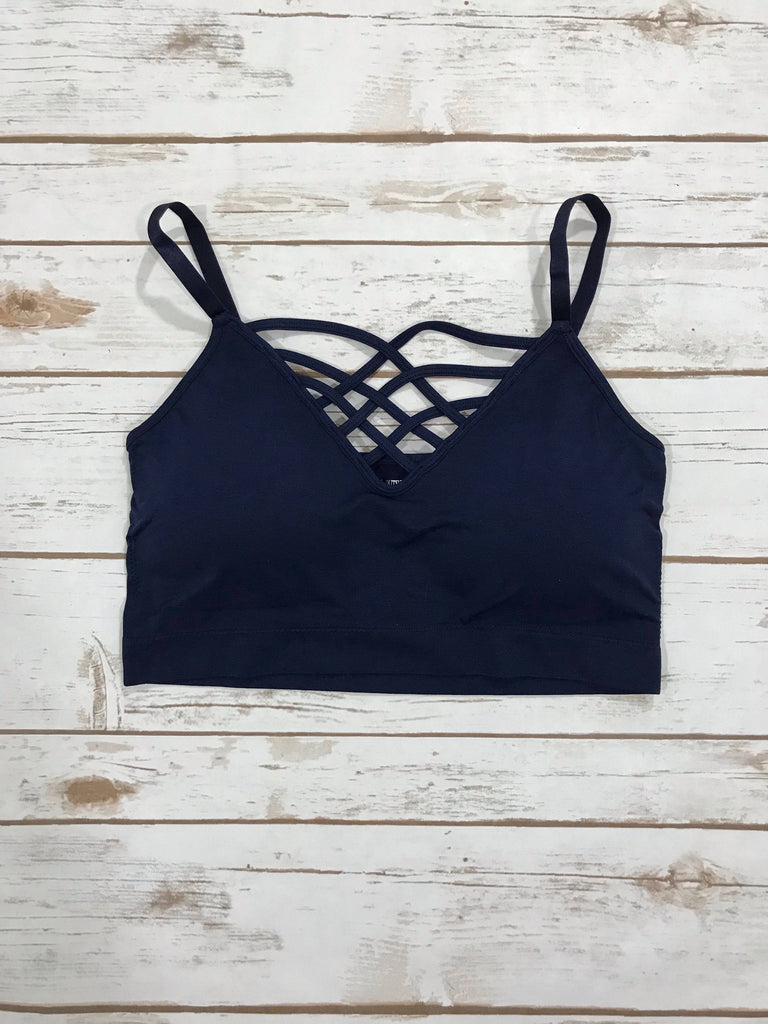 Navy Padded Adjustable Bralette-Plus - Country Faith Boutique